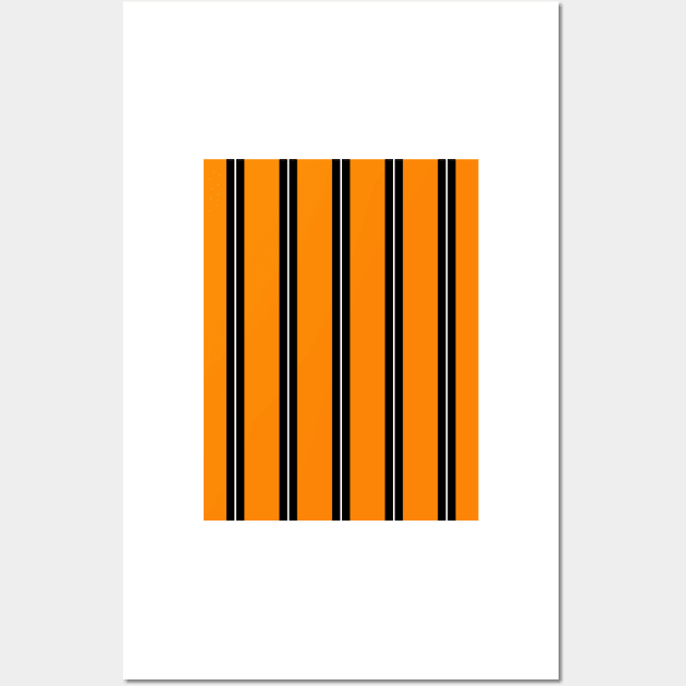 Hull City 2018 Home Amber Black and White Striped Pinstripes Wall Art by Culture-Factory